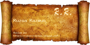 Ruzsa Razmus névjegykártya
